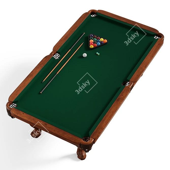 Hawthorne Pool Table with UVs 3D model image 2