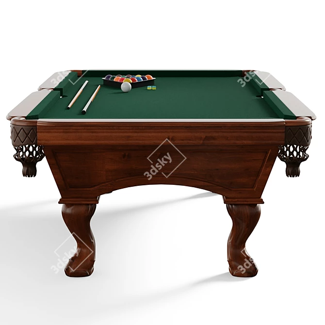 Hawthorne Pool Table with UVs 3D model image 3