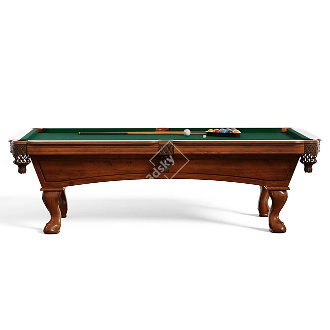 Hawthorne Pool Table with UVs 3D model image 4