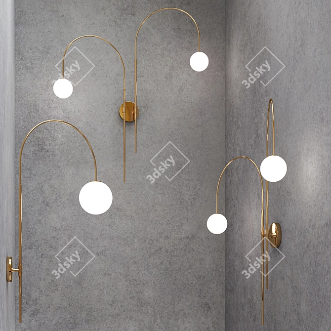 Modern Blown Glass Wall Sconce 3D model image 5