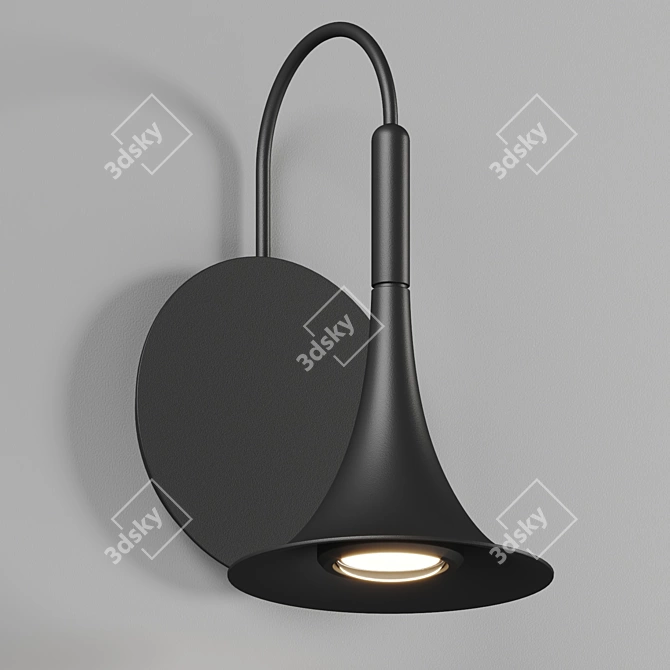 Modern Drama LED Wall Sconce 3D model image 2