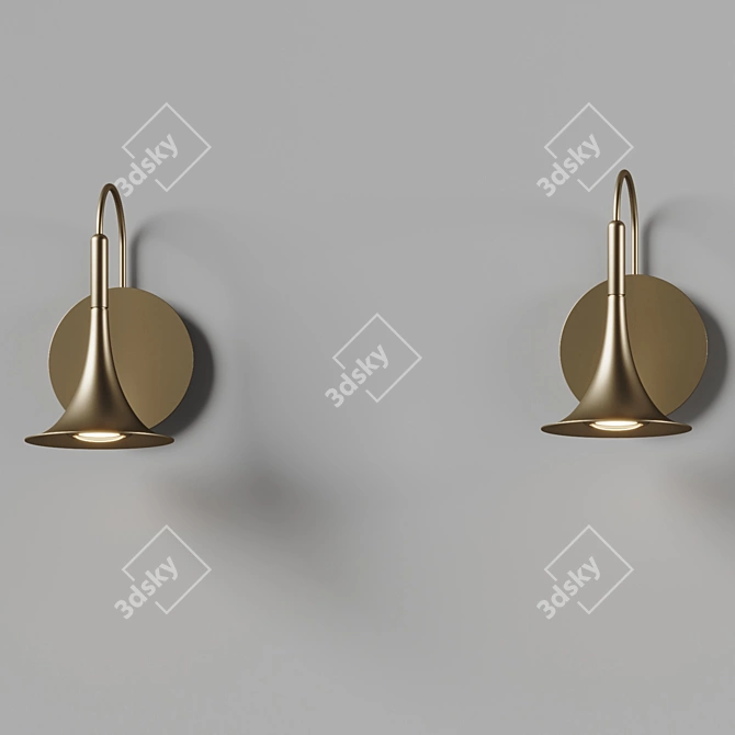 Modern Drama LED Wall Sconce 3D model image 3