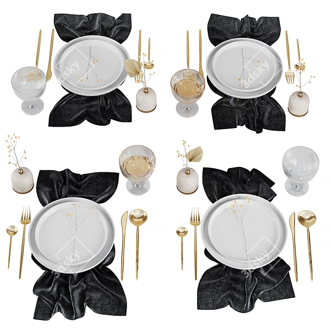 Modern Table Setting V6 2016 3D model image 1