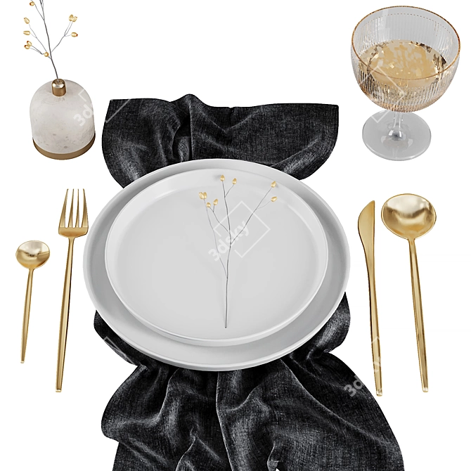 Modern Table Setting V6 2016 3D model image 2