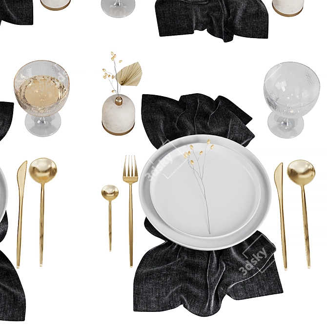 Modern Table Setting V6 2016 3D model image 3