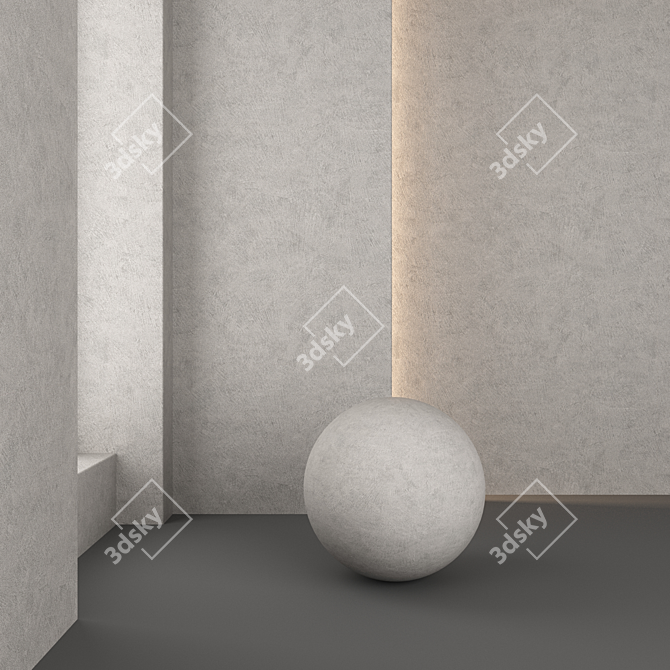 Textured PBR Concrete Decor Material 3D model image 2