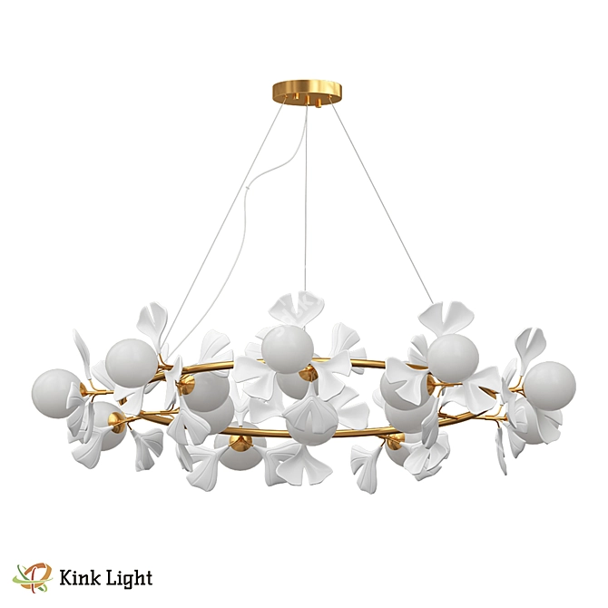 Scandinavian Gold Chandelier 150cm 3D model image 1