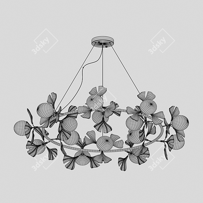 Scandinavian Gold Chandelier 150cm 3D model image 2