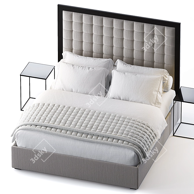 London Bed with Cafaro Headboard 3D model image 2