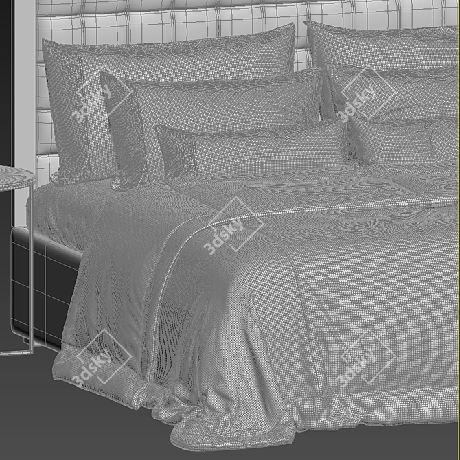 London Bed with Cafaro Headboard 3D model image 5