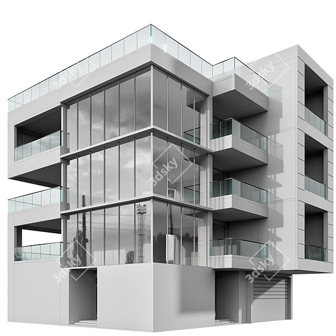 Modern Architectural 3D Model Kit 3D model image 4