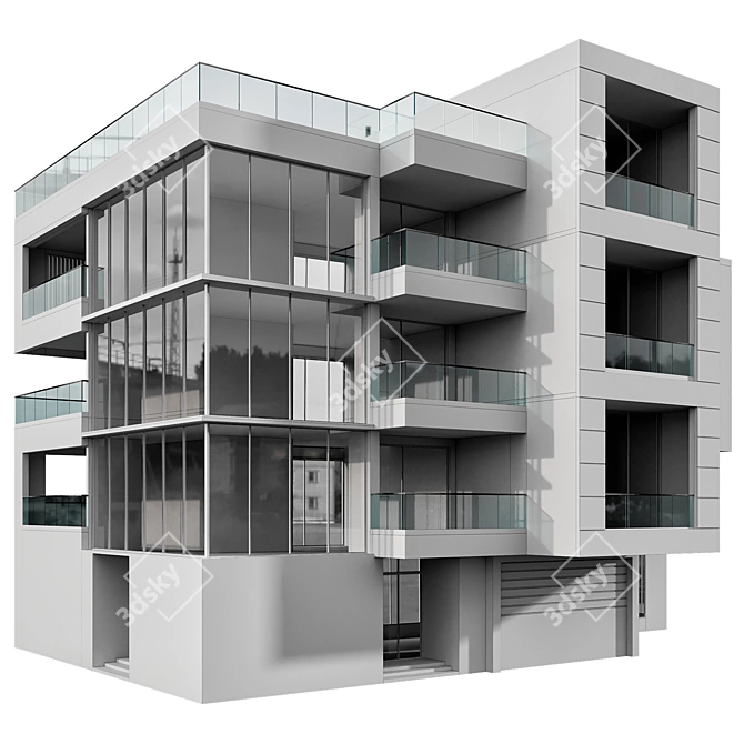 Modern Architectural 3D Model Kit 3D model image 7