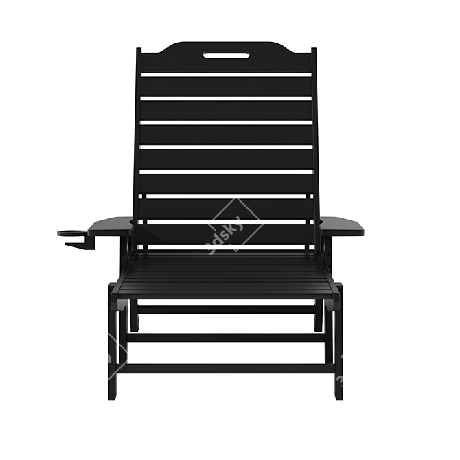 Adjustable All-Weather Adirondack Lounger 3D model image 4