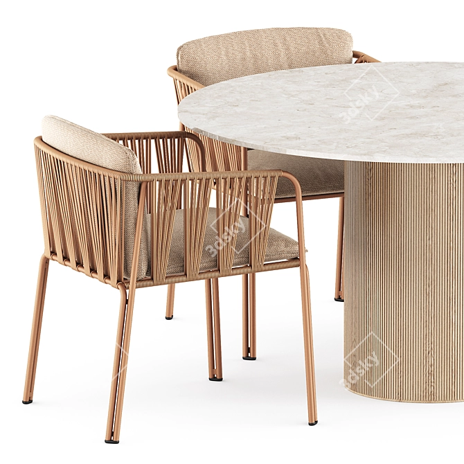 Modern Comfort Set: Nari Armchair & Cabin Table 3D model image 2