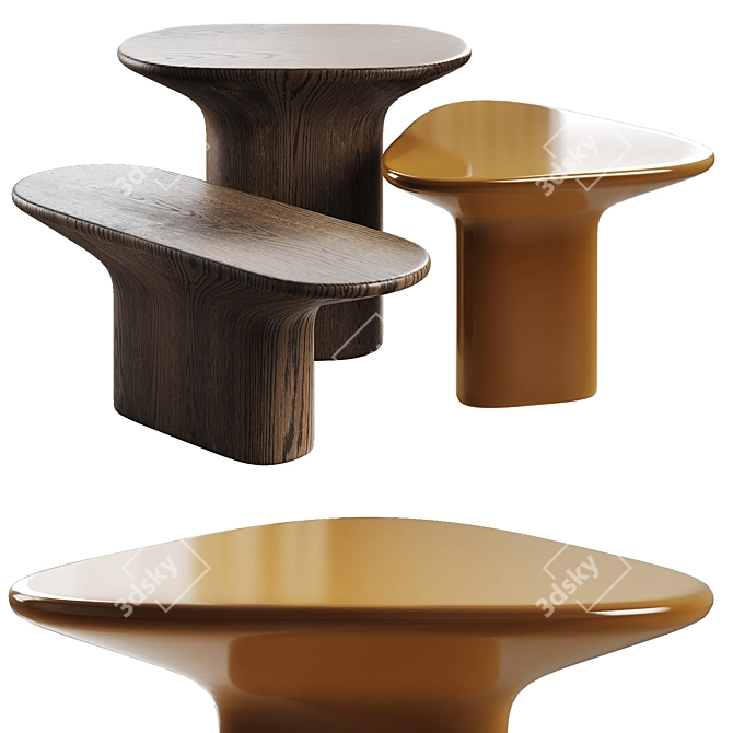 Anvil Side Tables Set 3D model image 1