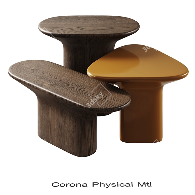 Anvil Side Tables Set 3D model image 2