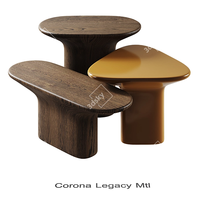 Anvil Side Tables Set 3D model image 3