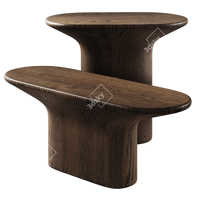 Anvil Side Tables Set 3D model image 4