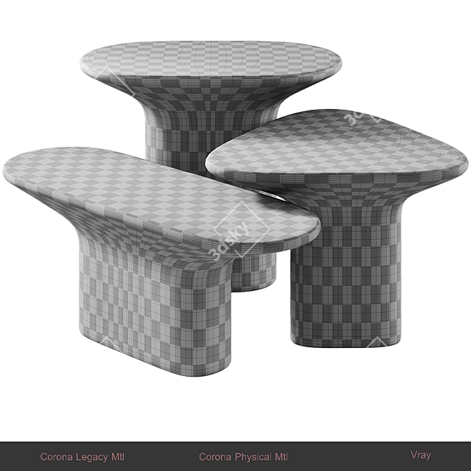 Anvil Side Tables Set 3D model image 6