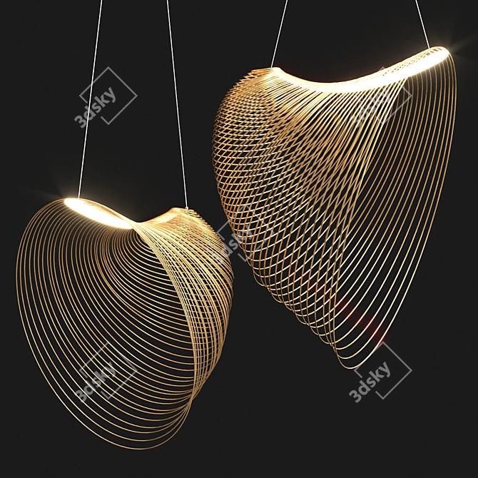 Modern Wood Pendant Lamp 2014 3D model image 5