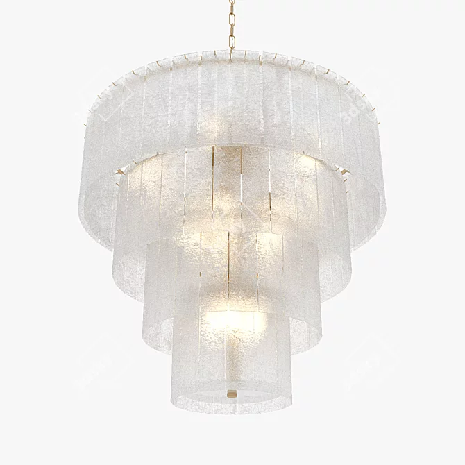 Ricardo Textured Glass Cascade Chandelier 3D model image 1