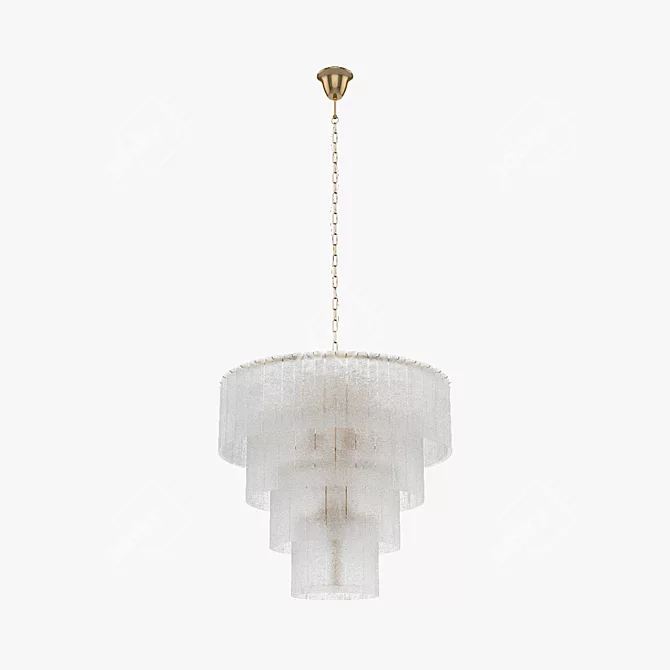 Ricardo Textured Glass Cascade Chandelier 3D model image 3