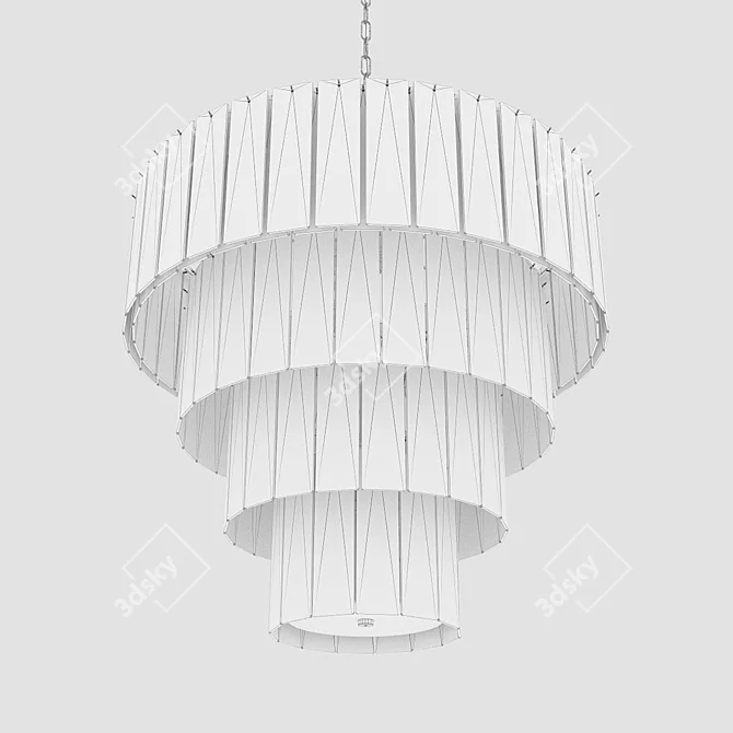 Ricardo Textured Glass Cascade Chandelier 3D model image 4