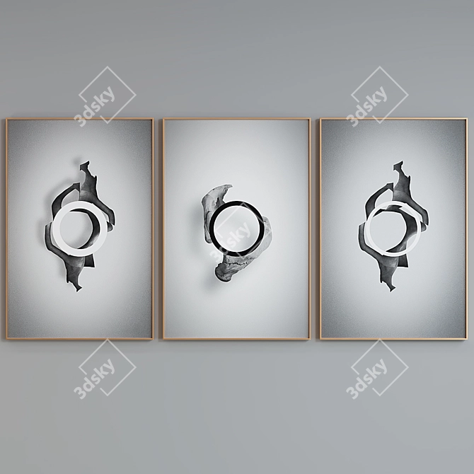 Modern Abstract Picture Frame Set 3D model image 4