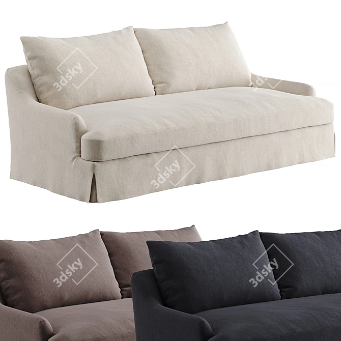 Modern Two-Seater Sofa Chic 3D model image 1