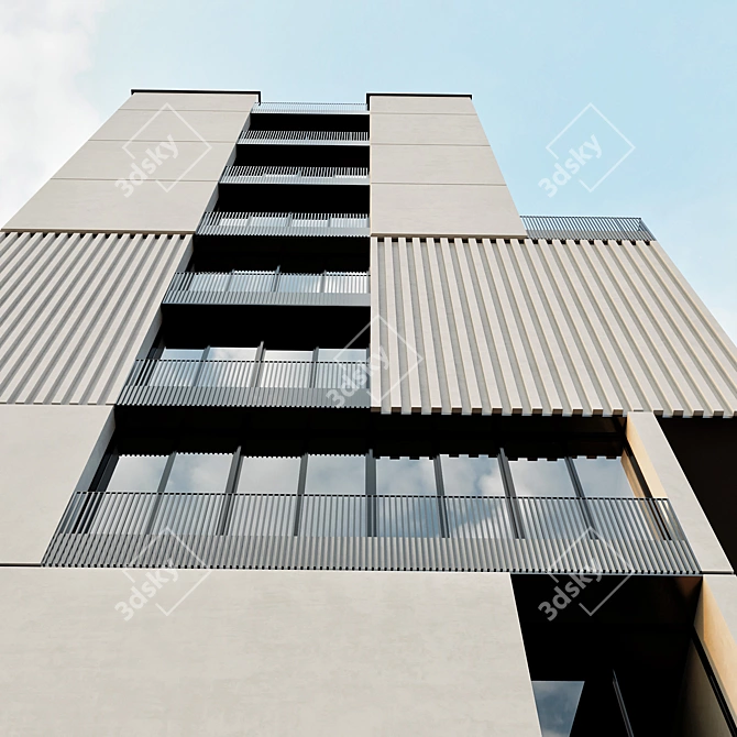 Modern Dual-Facade Residential/Commercial Building 3D model image 3