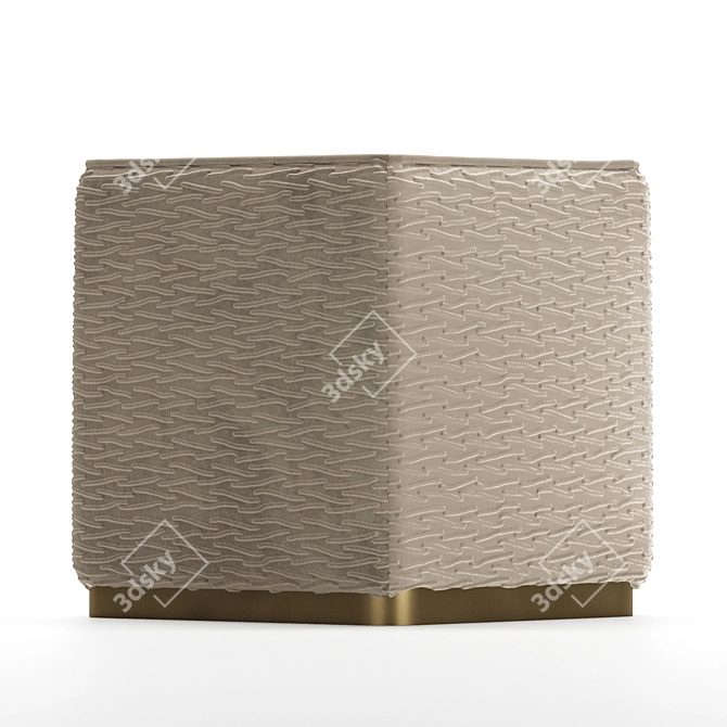 Urban Velvet Ottoman Stool 3D model image 2