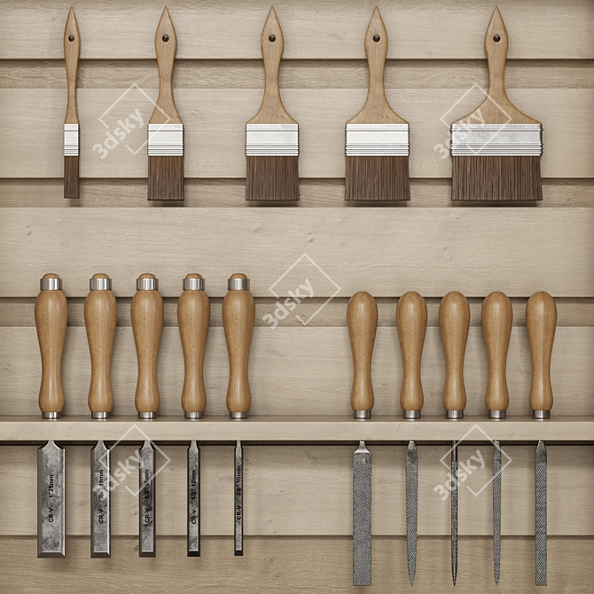 Vintage Carpentry Tools and Decor 3D model image 4