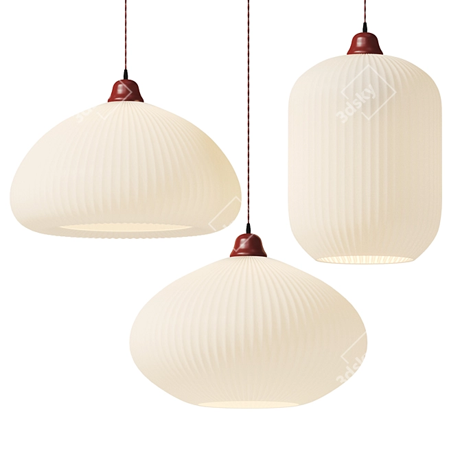 Elegant Vintage Glass Pendant Light 3D model image 1