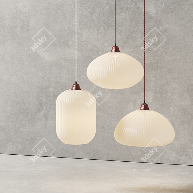 Elegant Vintage Glass Pendant Light 3D model image 3