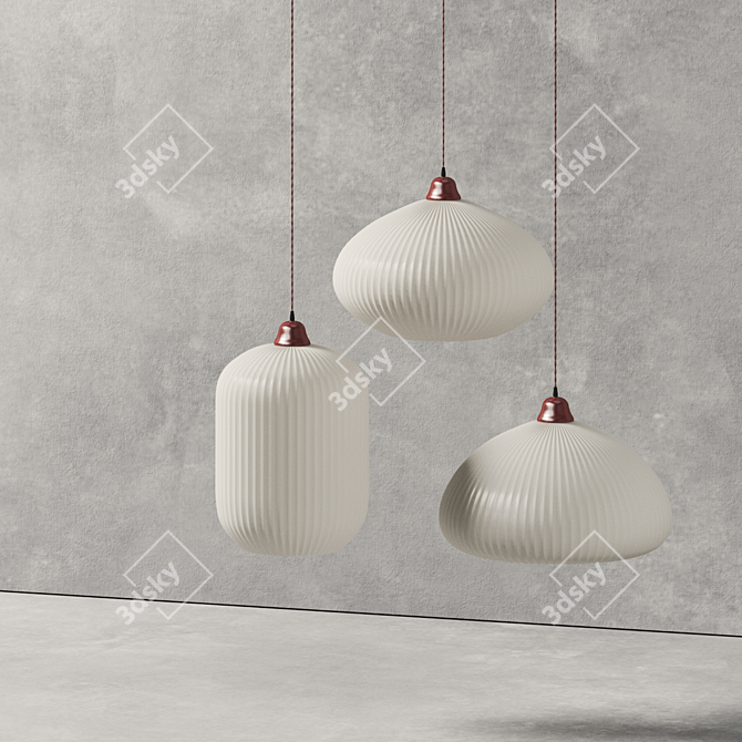 Elegant Vintage Glass Pendant Light 3D model image 4