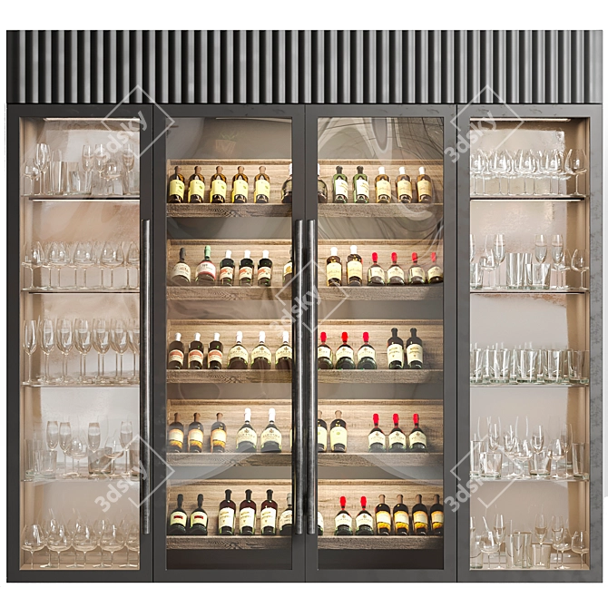 Alcohol and Wine Cabinet Collection 3D model image 1