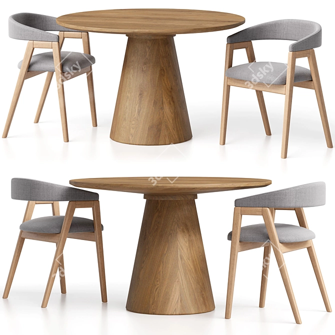 Customizable Set: Trevor Chair and Lori Table 3D model image 12