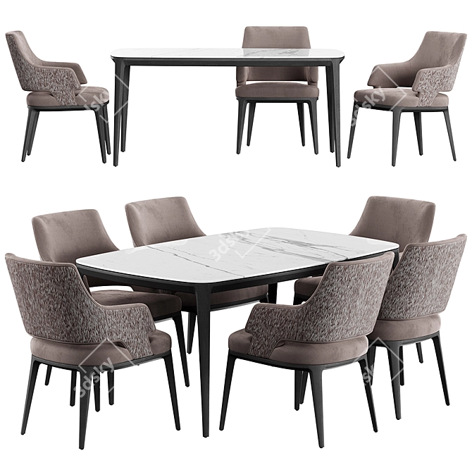 Playground Modern Dining Set 3D model image 1