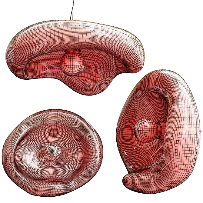 Zenith Concrete Pendant Light 3D model image 3