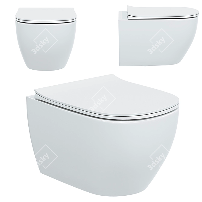 Title: Nova PEARL Wall-Hung Toilet 3D model image 1