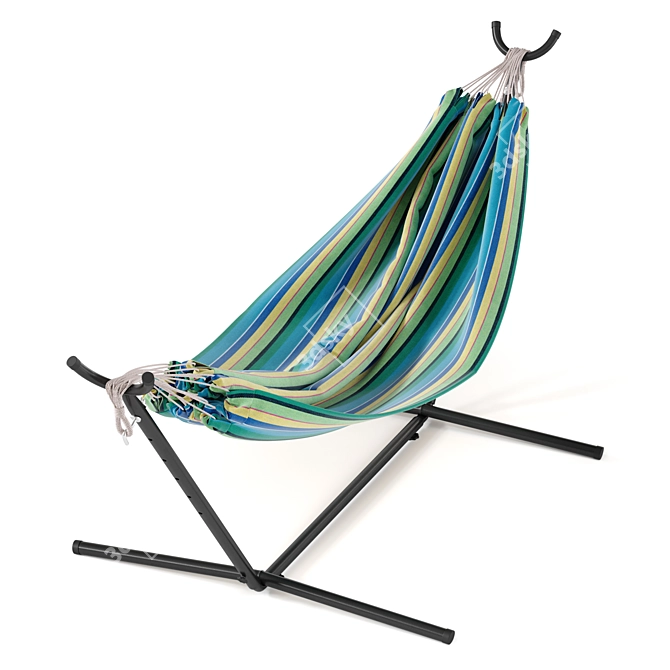 Outdoor Double Hammock with Compact Steel Frame 3D model image 5