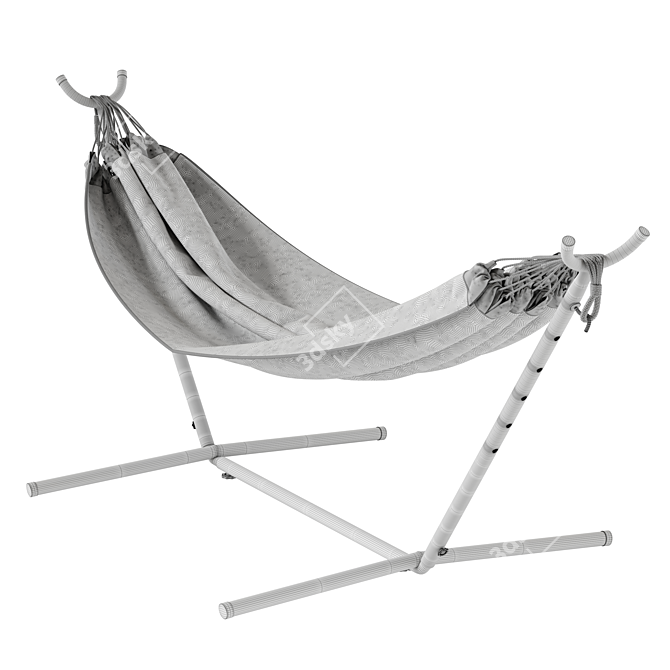 Outdoor Double Hammock with Compact Steel Frame 3D model image 6