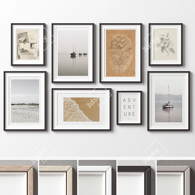 Modern Picture Frame Set Collection 3D model image 1