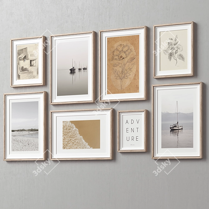 Modern Picture Frame Set Collection 3D model image 5