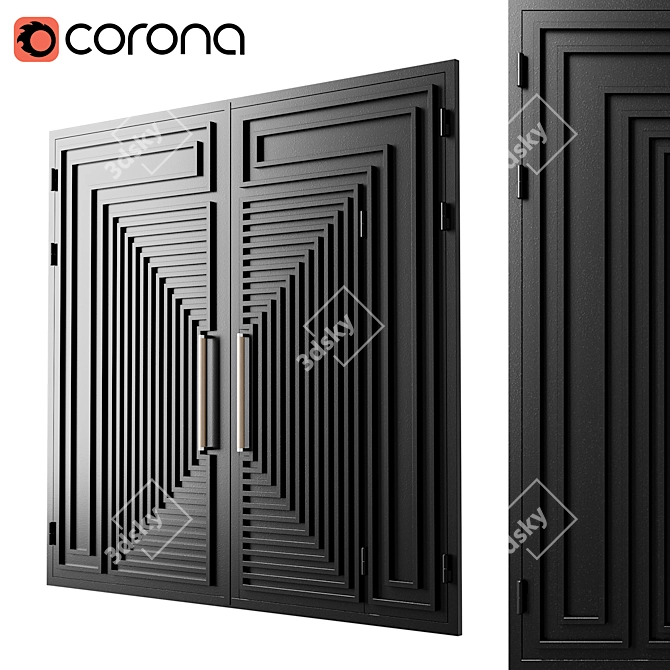 Contemporary Black Loft Gate 3D model image 1