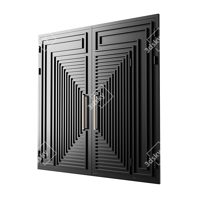 Contemporary Black Loft Gate 3D model image 2