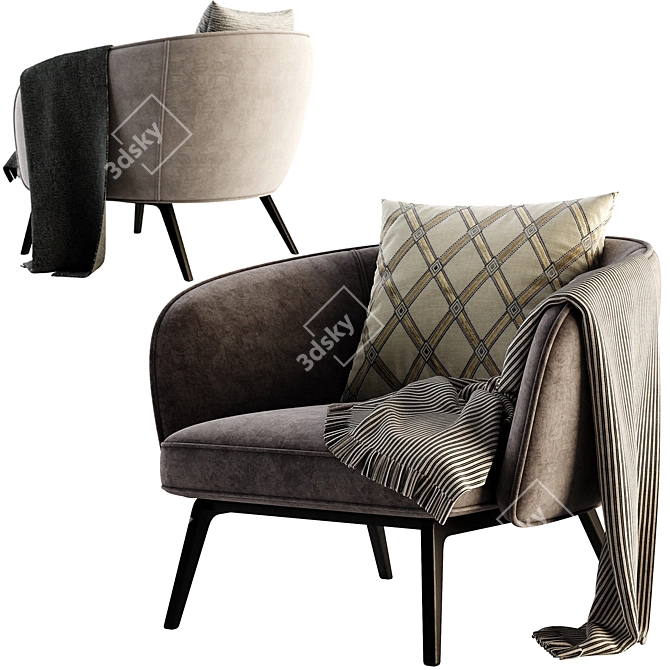 UOVO Armchair: Contemporary Chic Comfort 3D model image 3