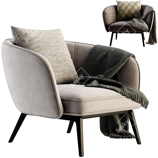 UOVO Armchair: Contemporary Chic Comfort 3D model image 4