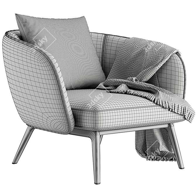 UOVO Armchair: Contemporary Chic Comfort 3D model image 5