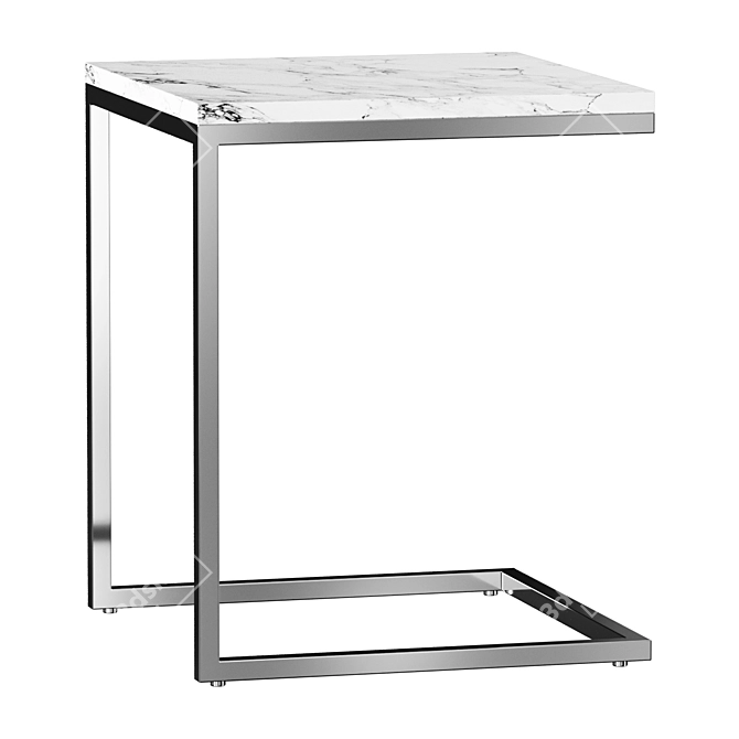 Chic Marble Top Chrome Table 3D model image 1